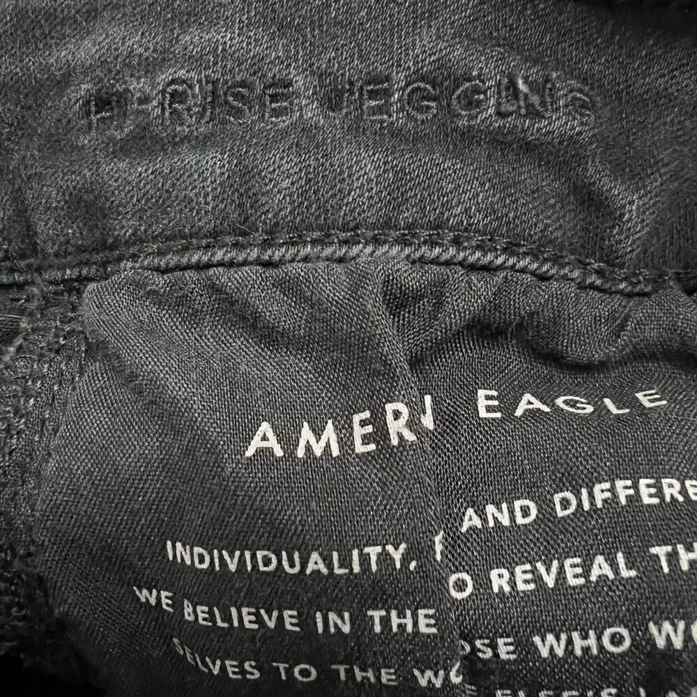 American Eagle Next Level Stretch High Rise Jegging 4 Long Women’s Black 1439 - Picture 5 of 7